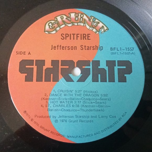 Vintage Jefferson Starship Spitfire vinyl record 1976 original first pre… - Picture 8 of 12